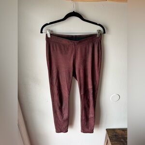 Free People Maroon Suede Leggings